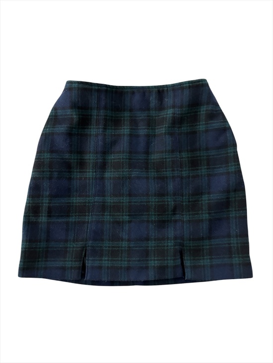 Hollister Dresses & Skirts - Hollister Ultra High Rise Mini Skirt - Navy Blue & Green Plaid Size XS